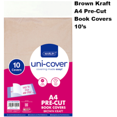 Marlin Kids Brown Kraft Pre-cut book covers A4 10's